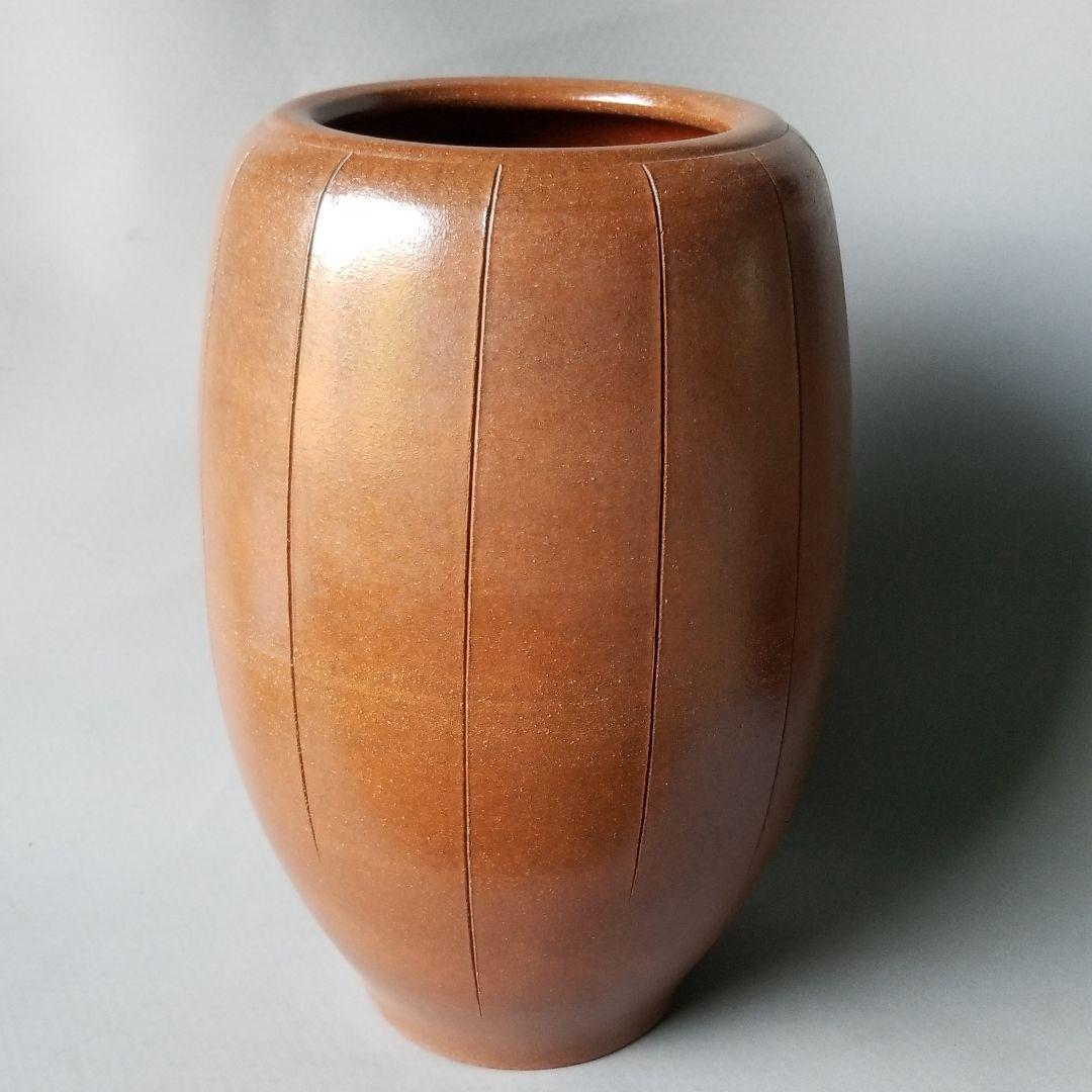 信楽焼傘立て  火色太鼓型 高さ４６cm