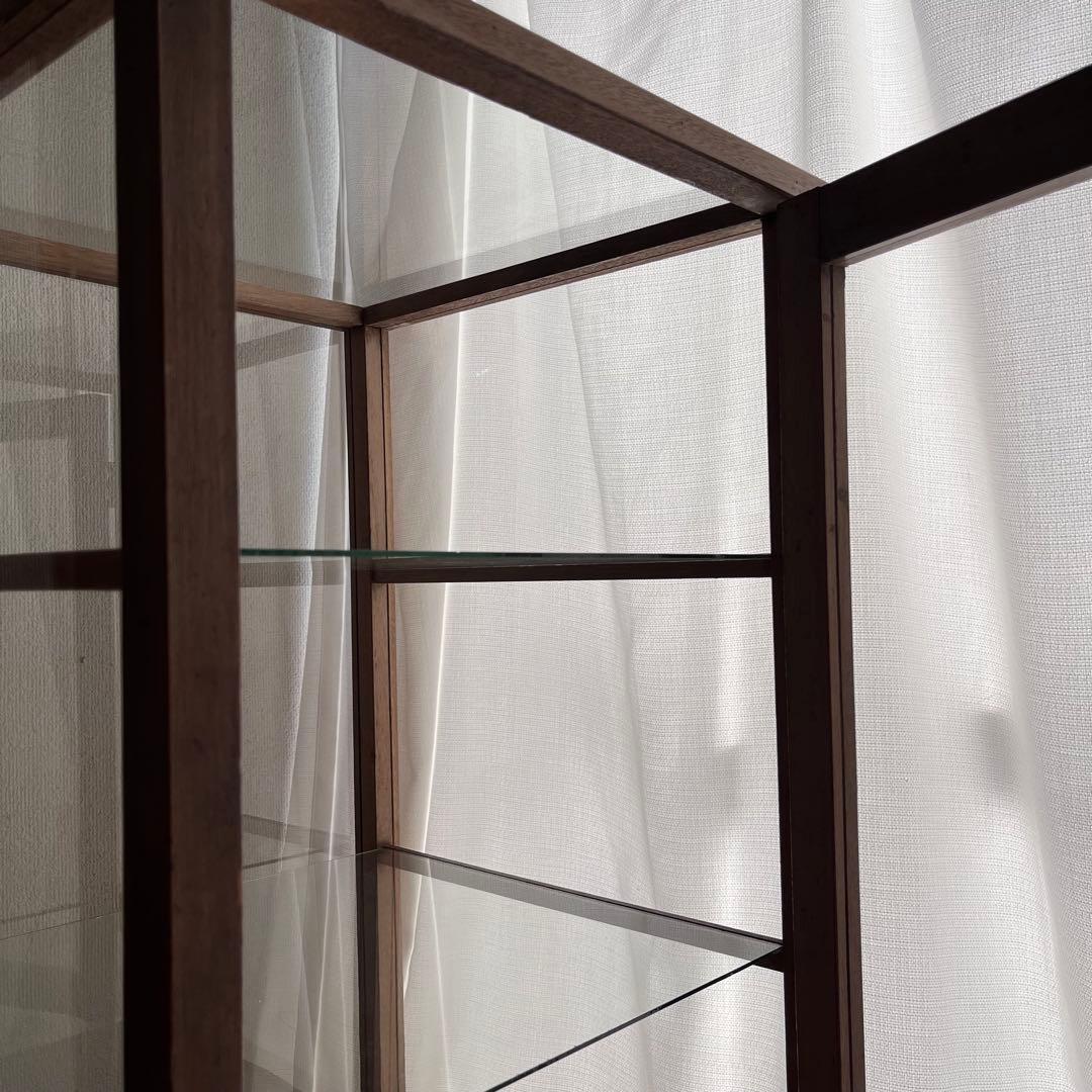 古家具 ガラスケース パンケース ショーケース 5面 アンティーク キャビネット