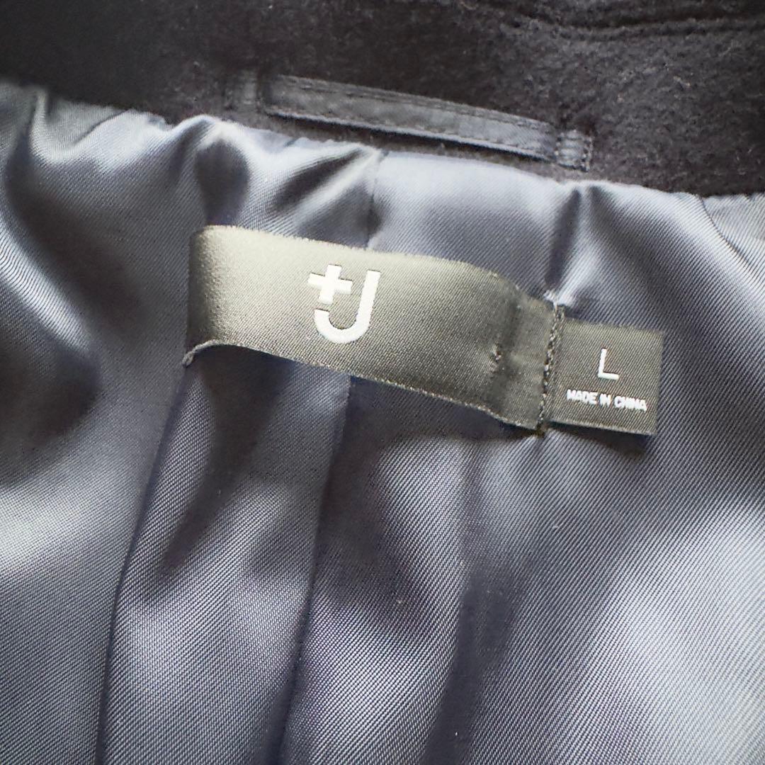 未使用 ユニクロ +J ウールブレンドチェスターコート ネイビー Lサイズ