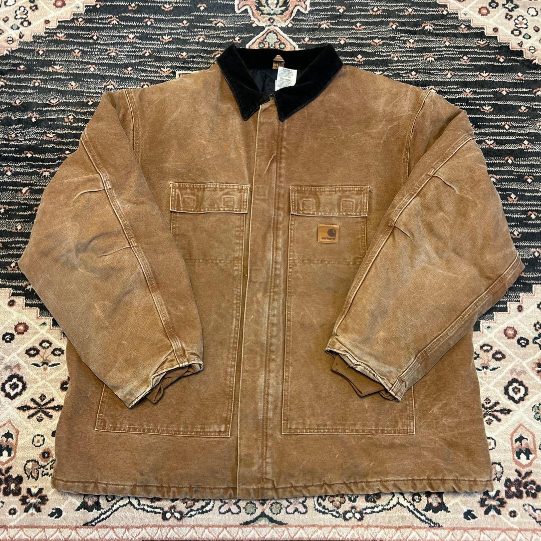 【フェード】Carhartt ブラウンコットンジャケット　ビックサイズ