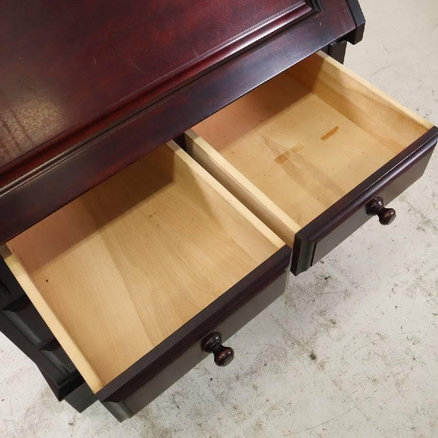 値下九州民芸家具 樺材 ライティングデスク ビューロー 書斎机