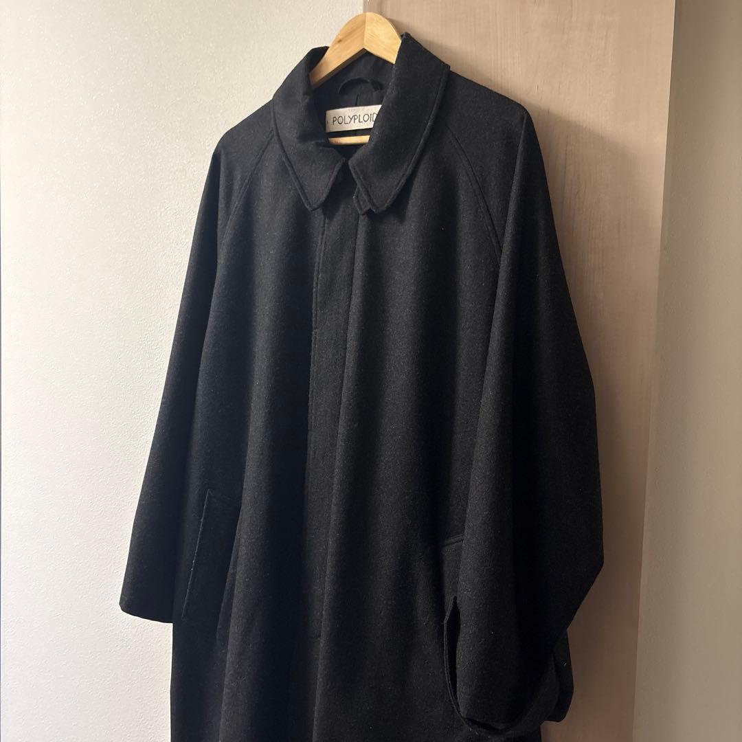 I*i様 POLYPLOID LONG COAT C BLACK