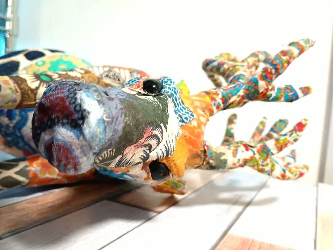 壁掛け　パッチワーク　インテリア　鹿　トナカイ　北欧　オブジェ　アンティーク