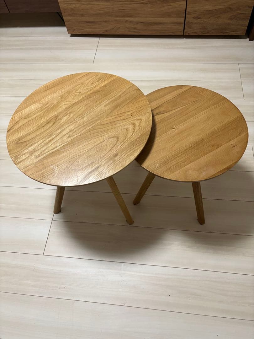ネストテーブル オーク3 LBR(2個セット)