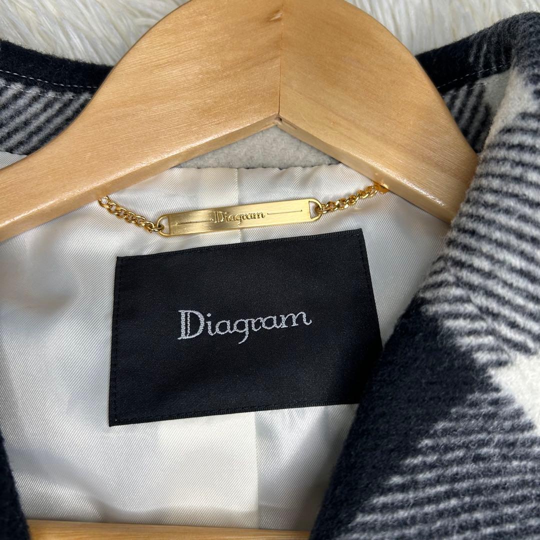 美品✨ダイアグラム　ウール　チェック　ロングコート　グレースコンチネンタル