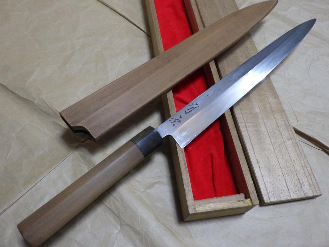 京都/有次★水本焼/柳刃刺身包丁刃渡尺１寸327ｍｍ/純日本鋼　▲記名有▲