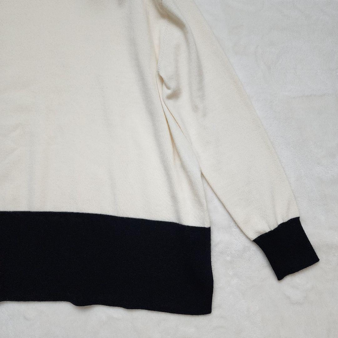 【極美品】UNITED ARROWS 近年 テントラインハイネックニット 黒×白