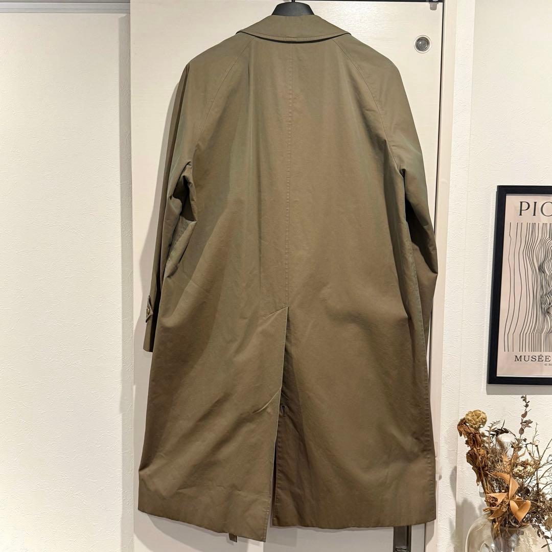 美品‼️バーバリー　ステンカラーコート ノバチェック英国製 玉虫色 コットン100