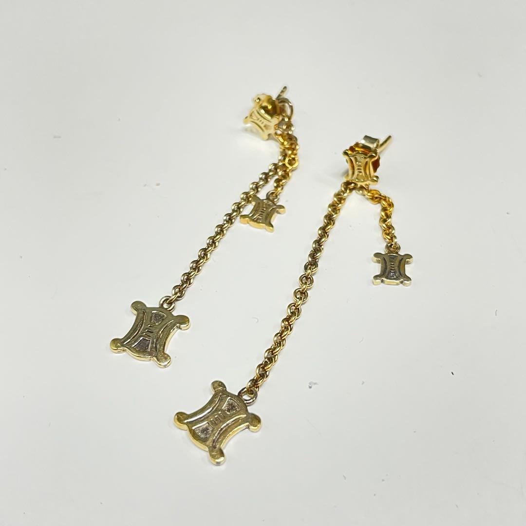 J*1様 CELINE ゴールド チェーン付き トリオンフ　ピアス