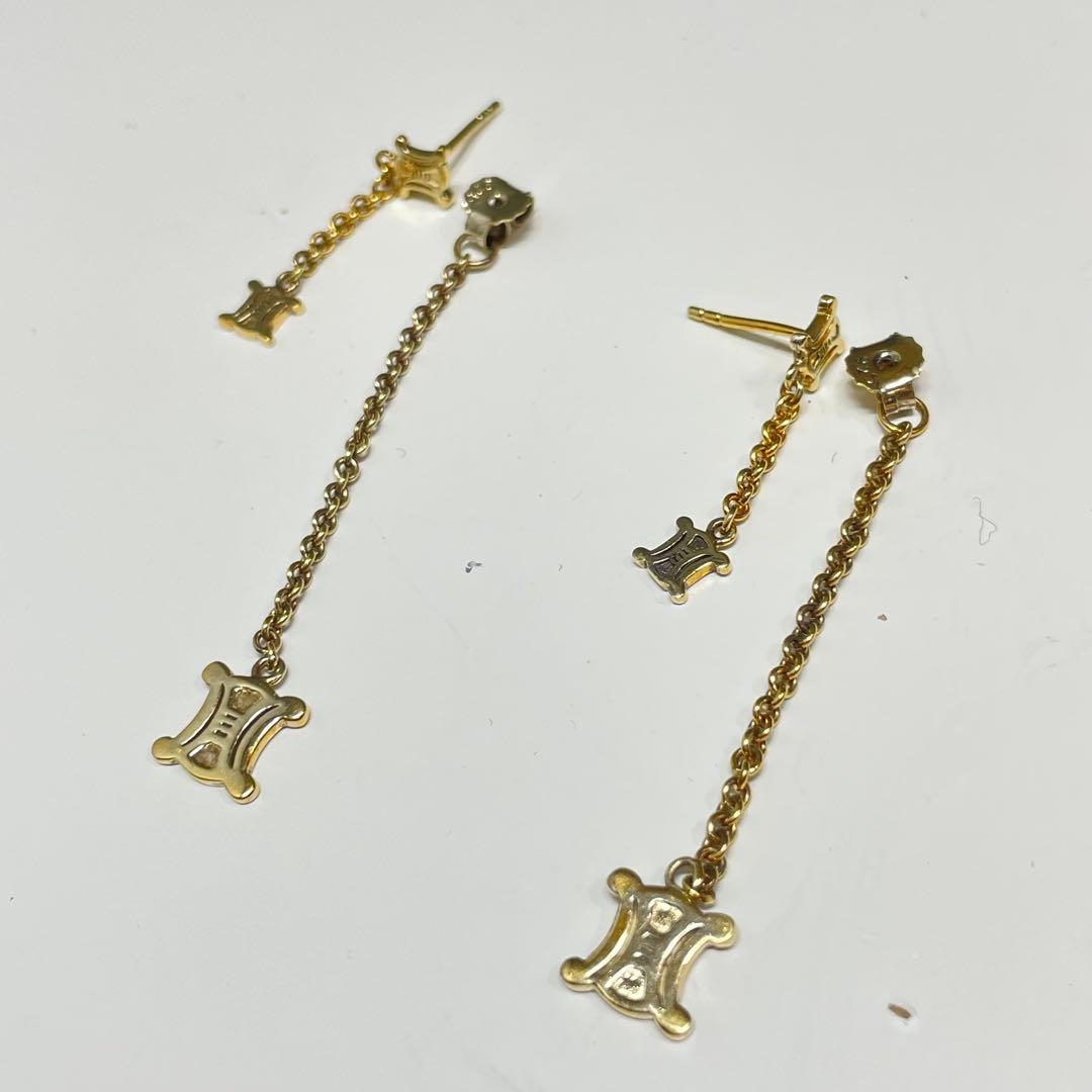 J*1様 CELINE ゴールド チェーン付き トリオンフ　ピアス