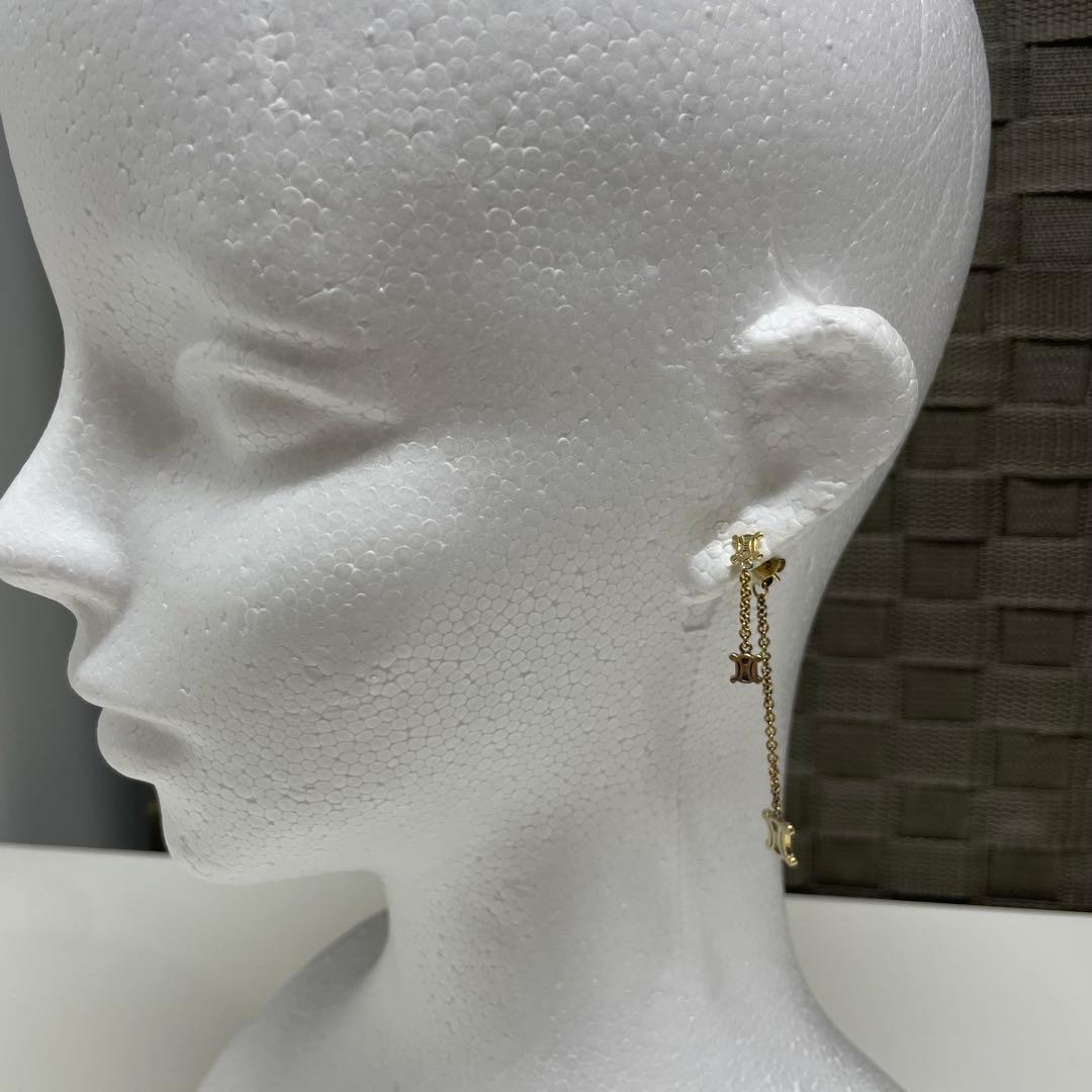 J*1様 CELINE ゴールド チェーン付き トリオンフ　ピアス