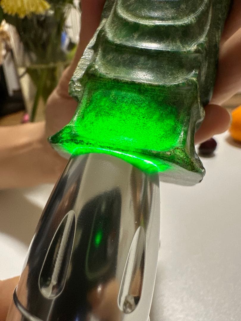 古翡翠 彫刻像 9cm 368g｜モンゴル翡翠 福神座像 天然石 骨董 美術品