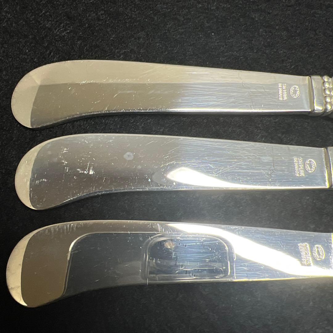 ジョージジェンセン　エコーンsterling925 バターナイフ3本　104g