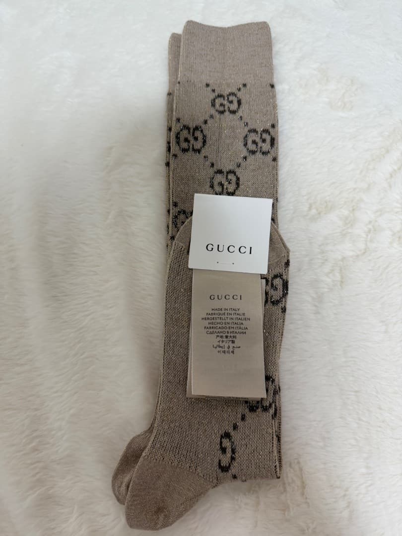 新品未使用GUCCI GGロゴソックス ベージュ