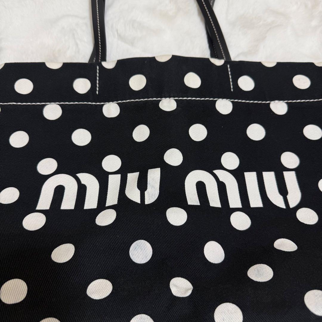 miu miu ドット柄 キャンパス トートバッグ