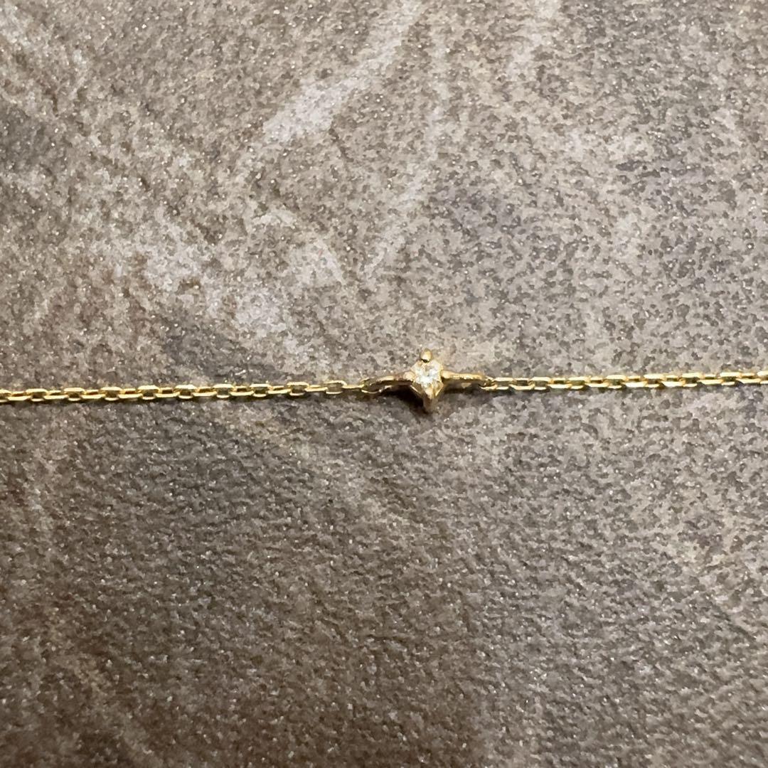ete ゴールドチェーンブレスレット 18k 一粒ダイヤ