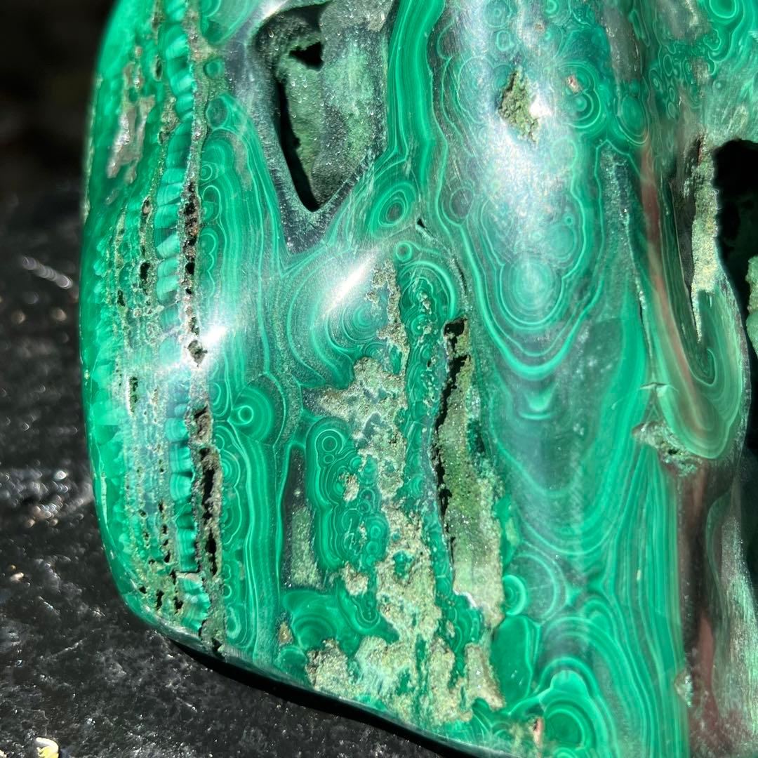 ✨癒される発色と模様✨高いヒーリングパワー✨天眼 マラカイト 原石 天然石