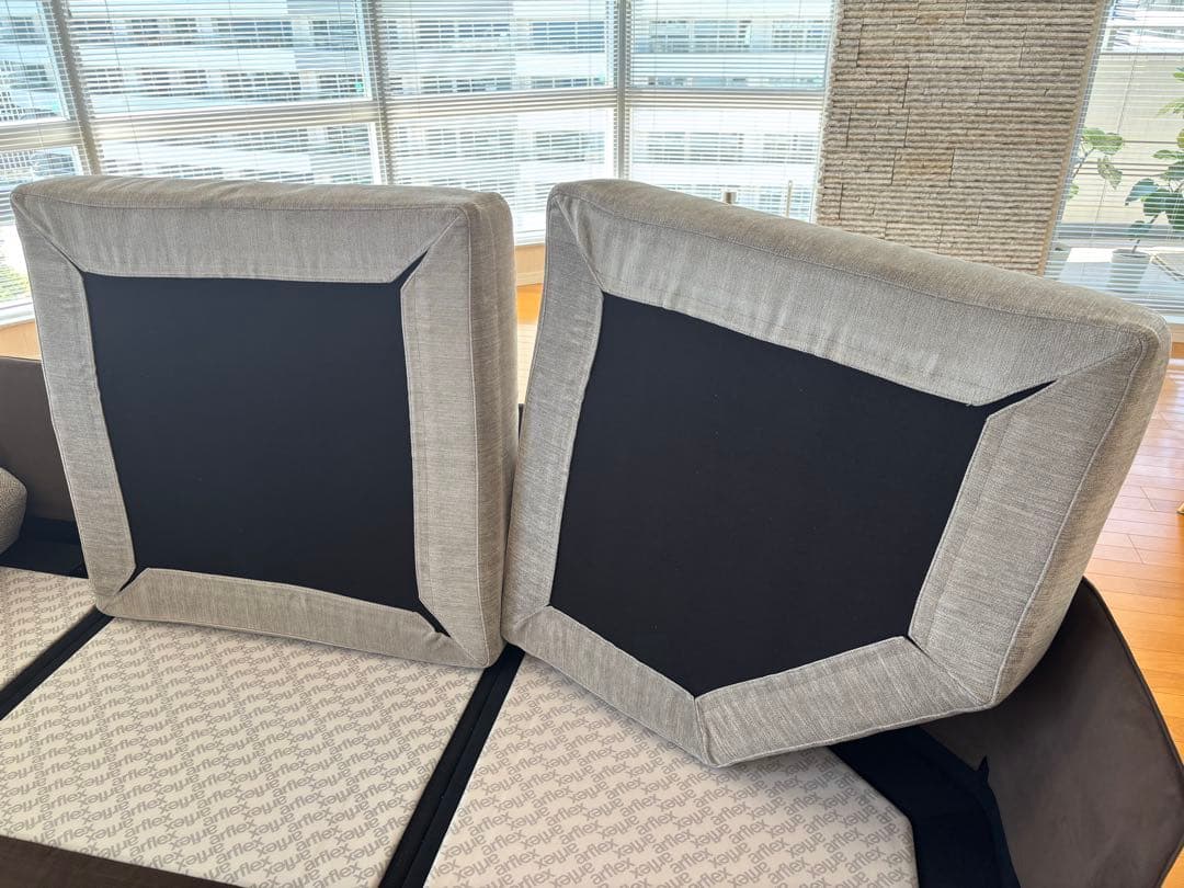 arflex BRERA クッション グレージュ 89×89 2個セット