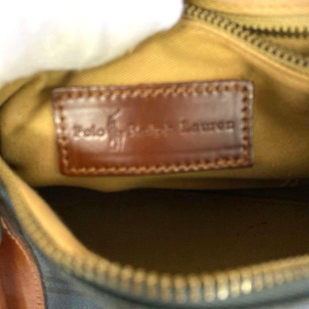 + POLO RALPH LAUREN ミニボストンバッグ チェック 緑 PVC