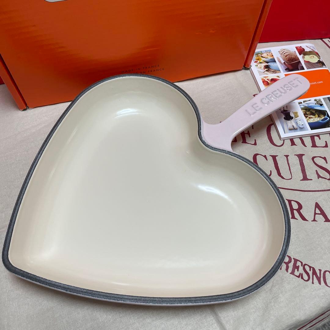 ルクルーゼ ハート　スキレット ダムール　26cm シェルピンク