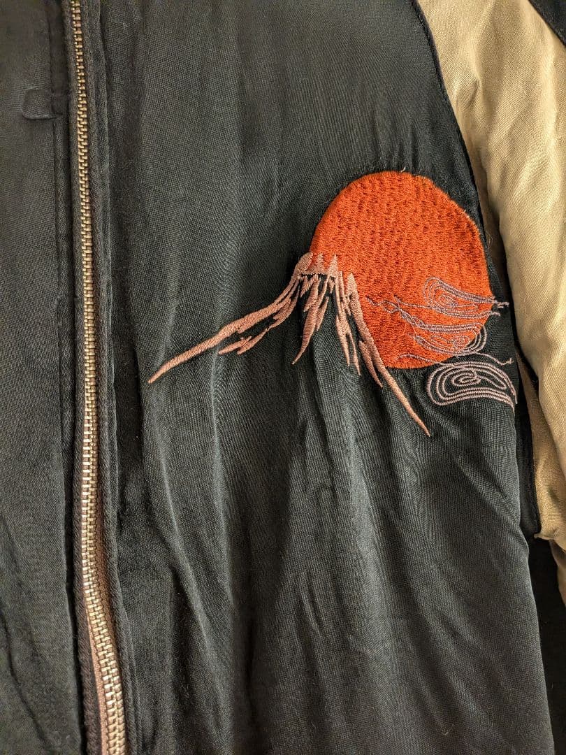 satori リバーシブルスカジャン 青 黒 白虎と鷹