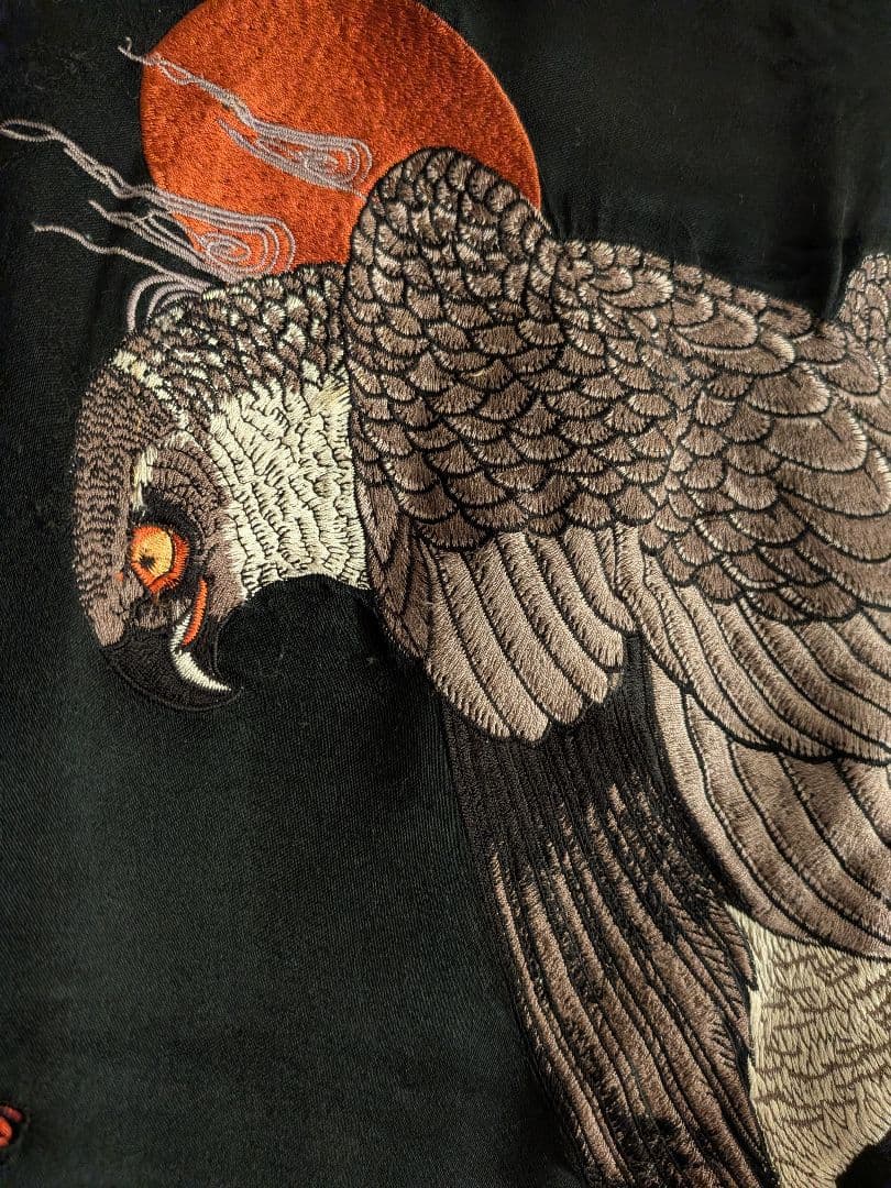 satori リバーシブルスカジャン 青 黒 白虎と鷹