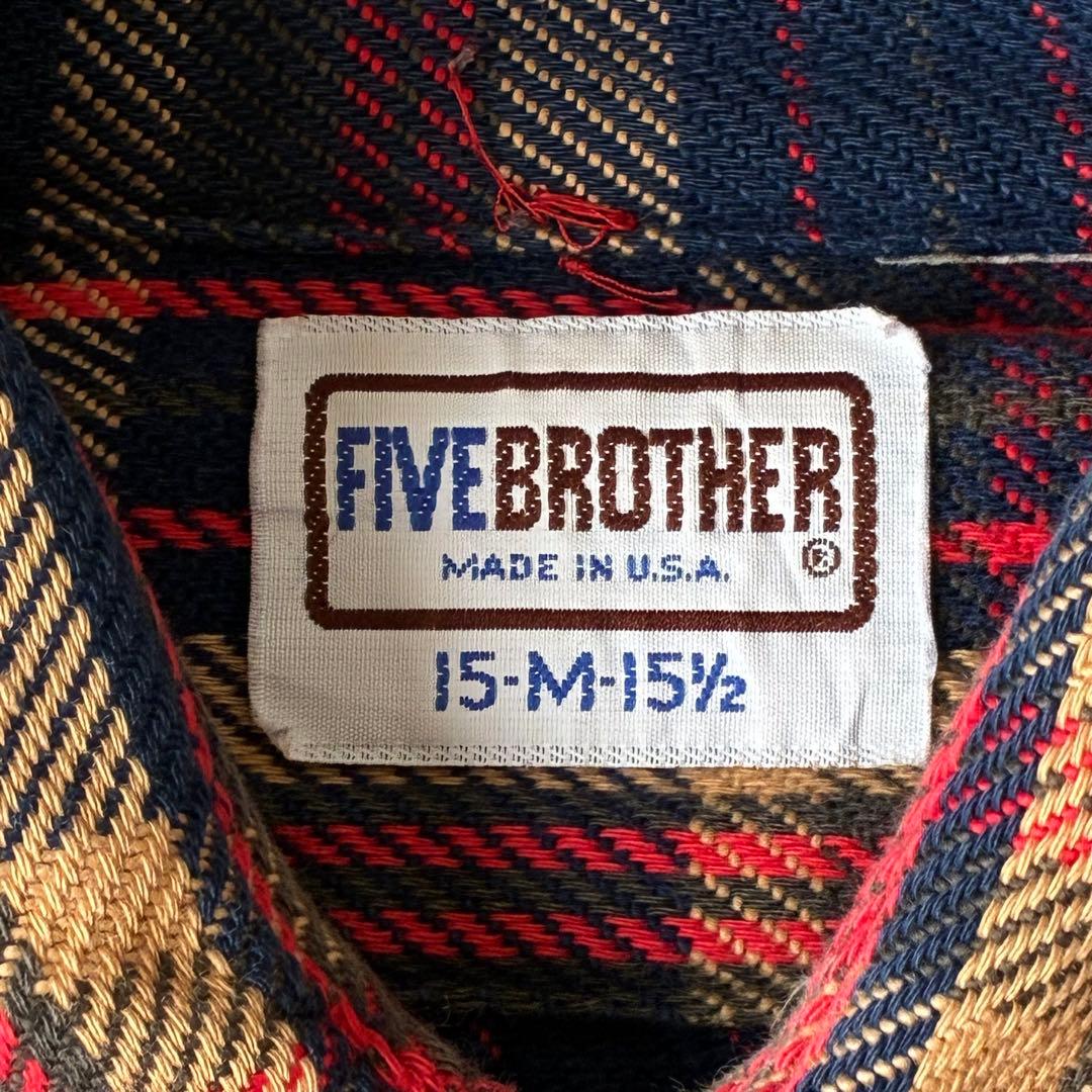 70–80s USA製 Five Brother ヘビーネルシャツ M