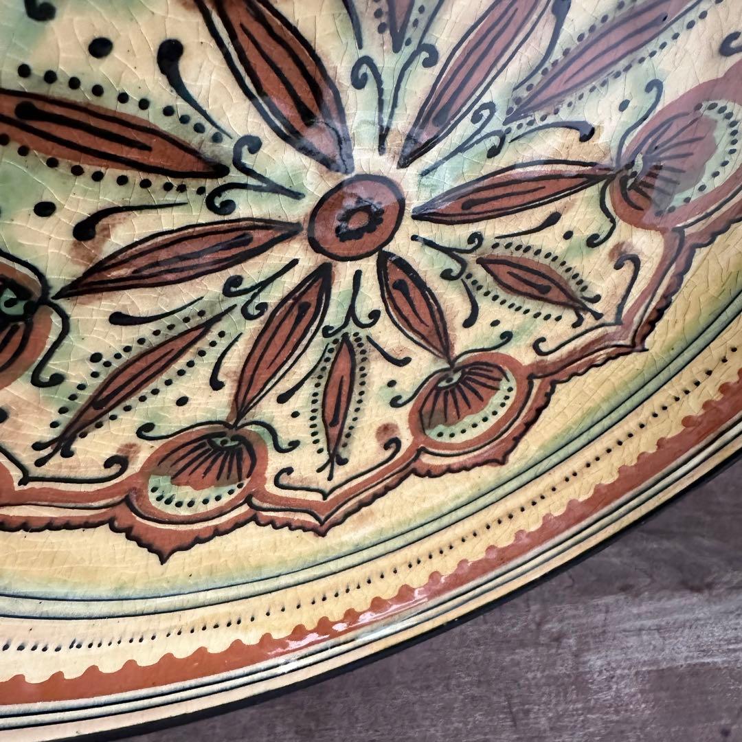 希少　ソビエト陶器　アラベスク模様　大皿　ロシア　焼き物　工芸品　陶磁器　C