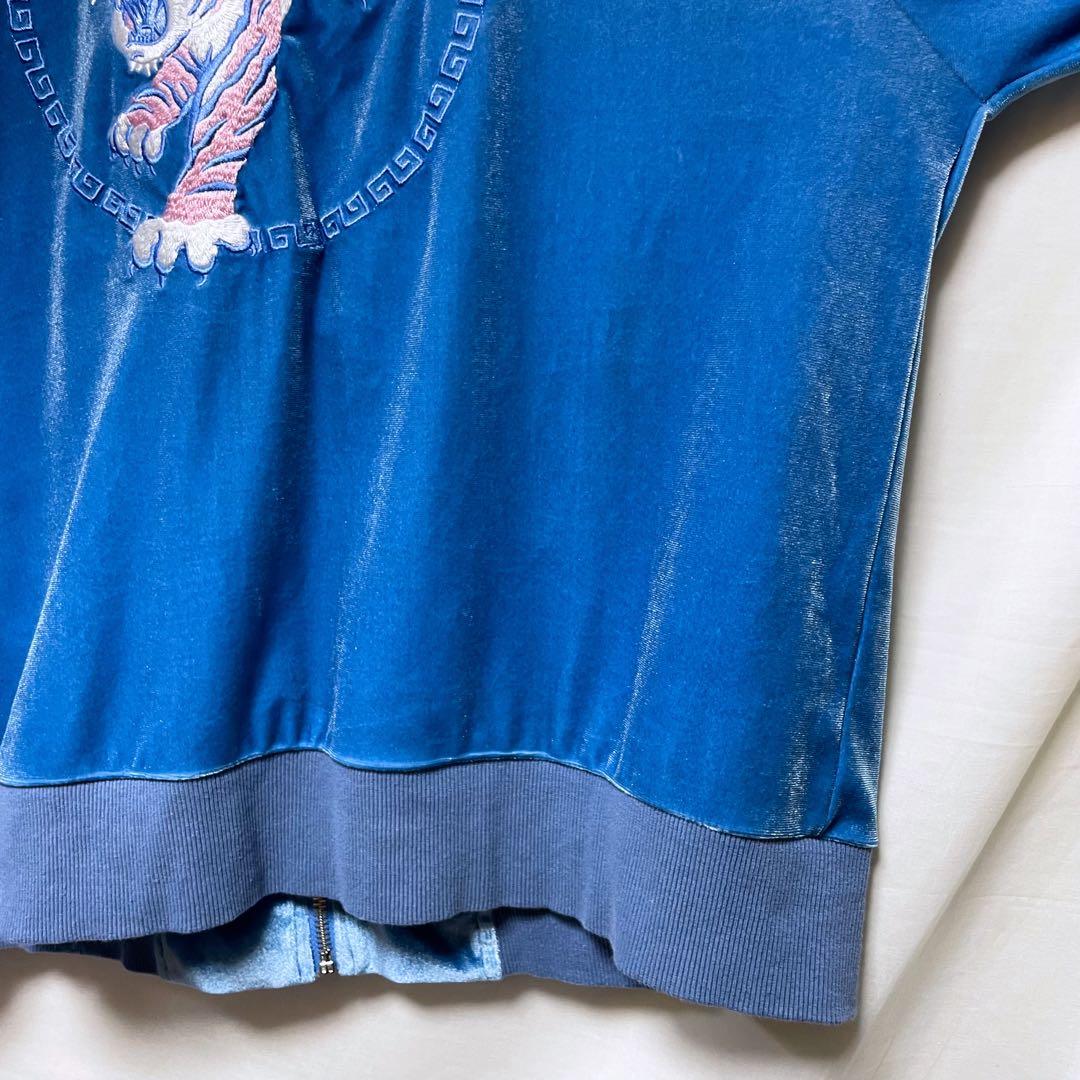 【LISTEN FLAVOR】ベロアトラックジャケット タイガー チャイナ 刺繍