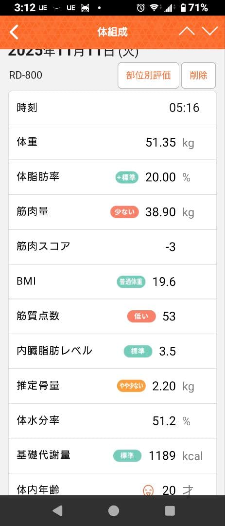 R　タニタ Innerscan Body 体組成計RD-800【中古】