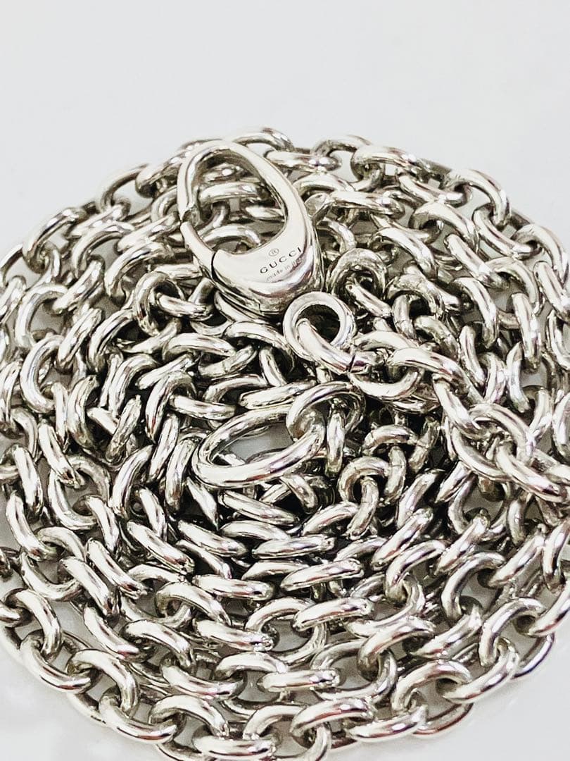 【超美品】GUCCI オーバルチェーン ネックレス 男女兼用　SV925