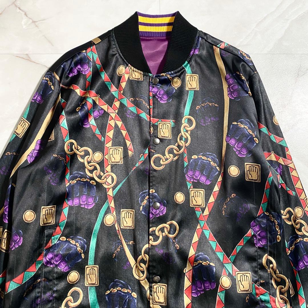 A18530 グラム×ジョジョの奇妙な冒険 承太郎スカジャン パープル XL