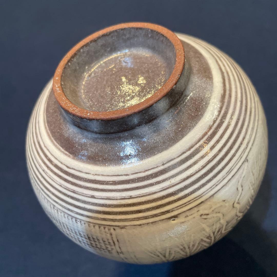 唐津焼　名工【中里 重利】(造)の『三島 徳利』共箱※美品　徳利