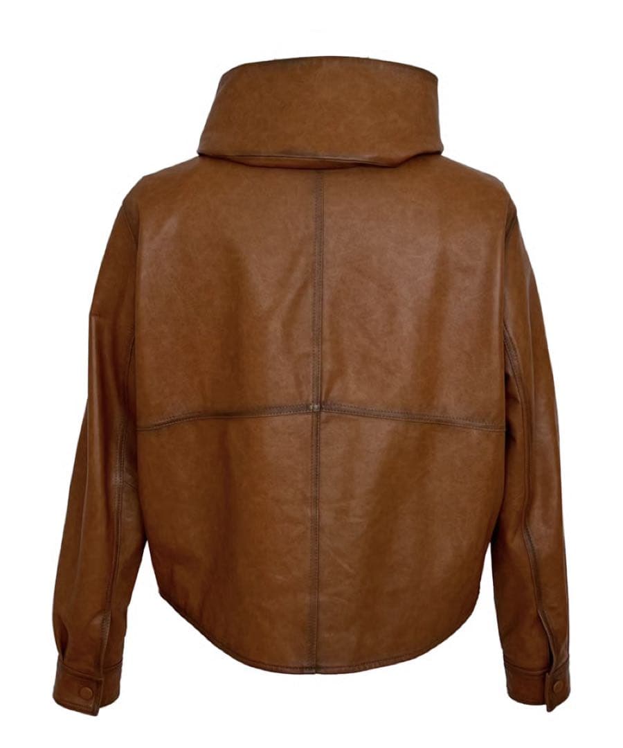ジャケット・アウター ok soon hooded leather blouson(camel)