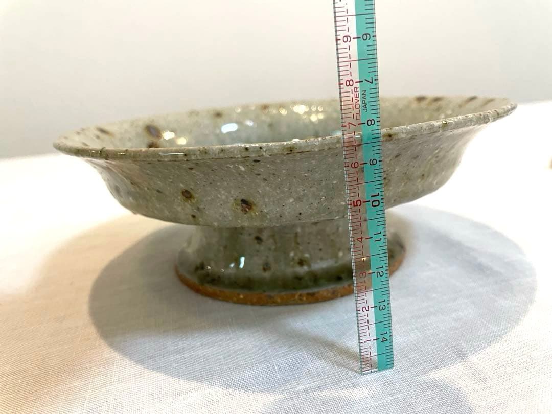宮城陶器_ 宮城正幸 脚付き 青磁釉　お皿