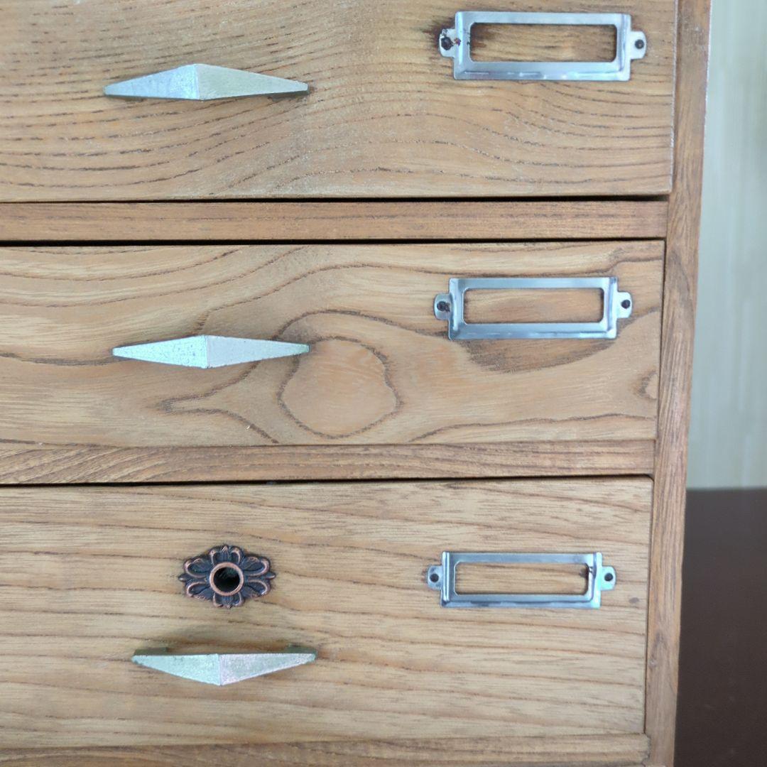 アンティーク木製5段引き出し