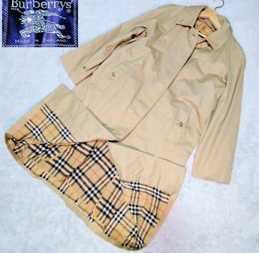 バーバリーロンドン　トレンチコート38　ステンカラーコートセット商品ノバチェック