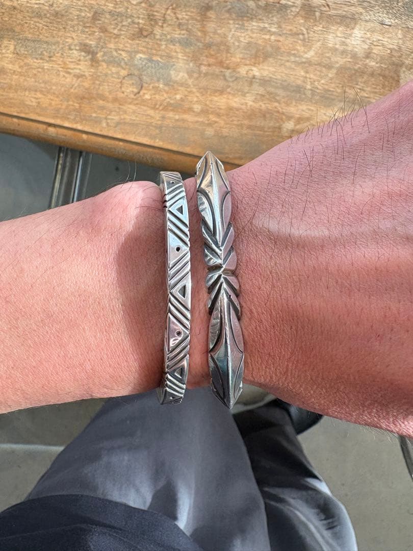 希少　HRM刻印 ヘンリーマリアーノ シルバーバングル ナバホ　ビンテージ
