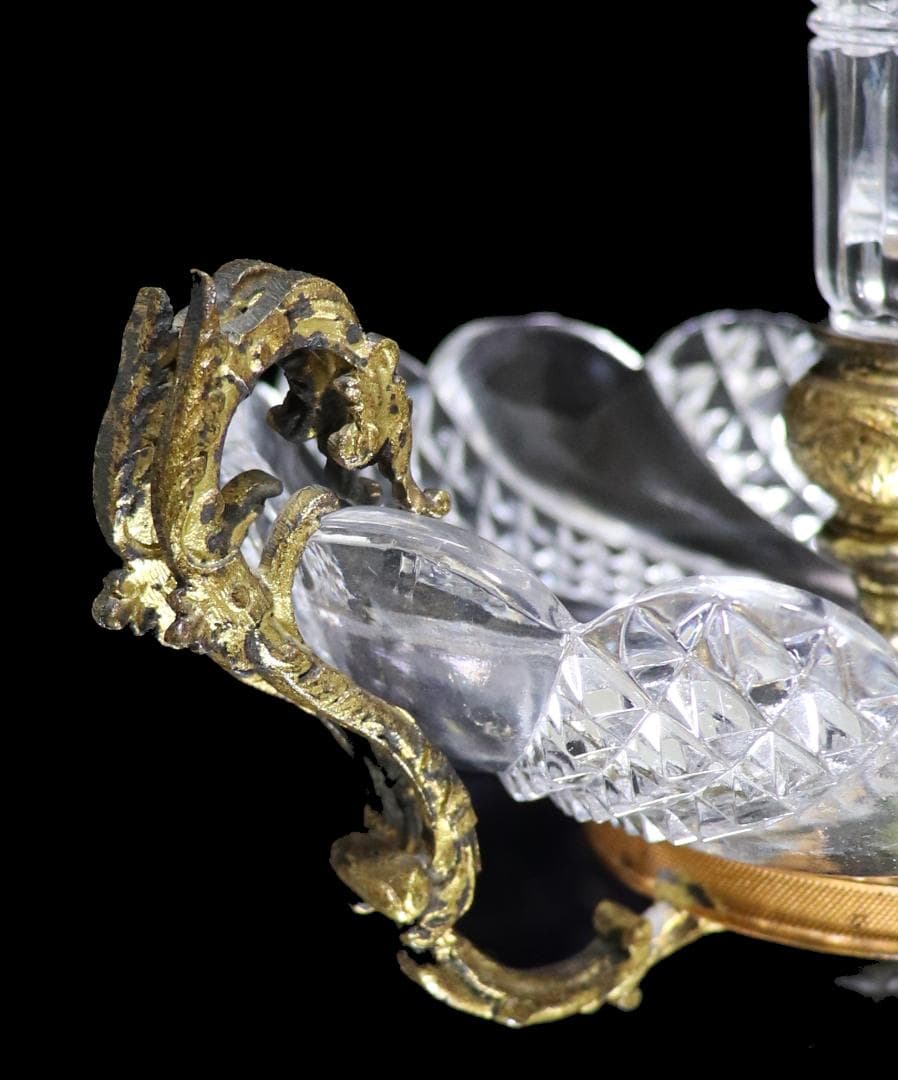 オールド・バカラ 博物館級 大型30cm センターピース 花瓶&コンポート大理石