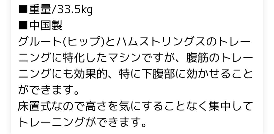 トレーニング機器　グルートハムディベロッパー　ユーズド　後ろ半分
