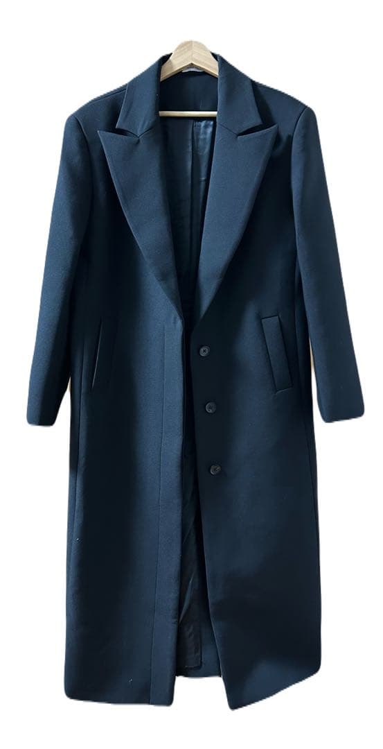 Fax copy express ブラックマキシ丈コートロングコート