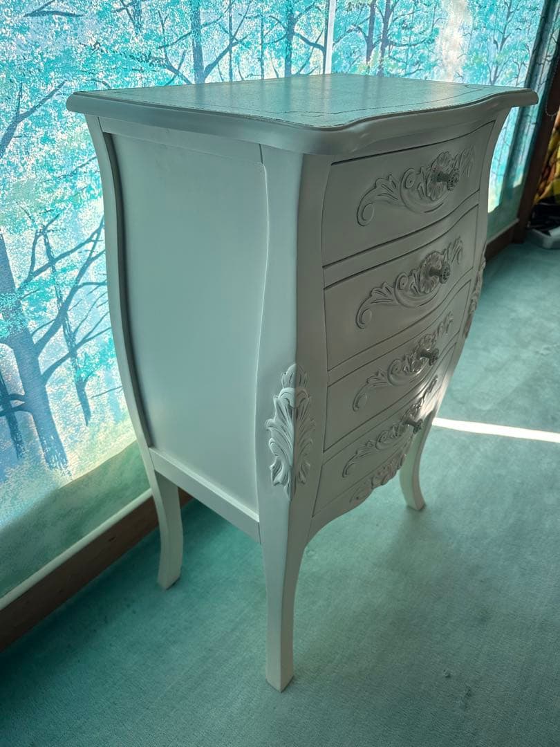 クロシオ コモ チェスト4D ホワイト 幅55cm 完成品 アンティーク調