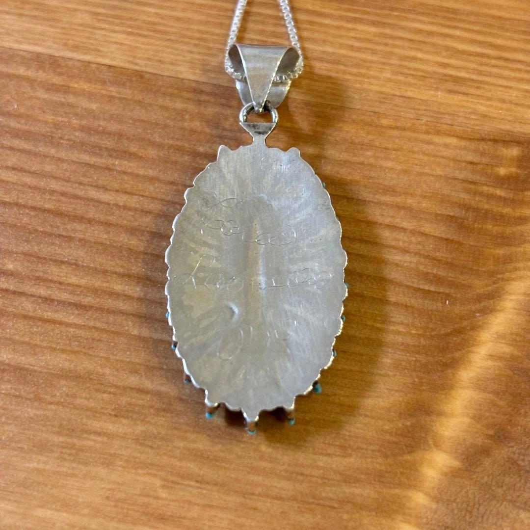 【希少】 ズニ族 ZUNI ネックレス　ターコイズ　シルバー　アーティスト作品