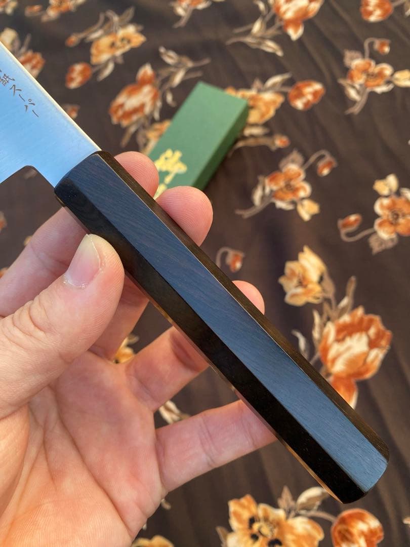 ペティ 150mm 青紙スーパー 黒檀八角柄 Aogami super