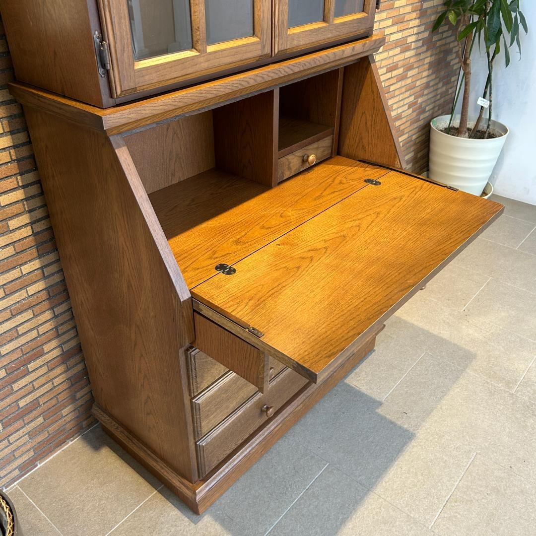 ♥ライティングビューロー　上棚付き　民芸家具　オーク