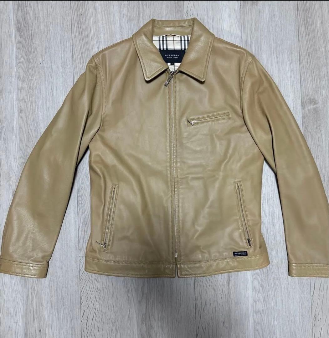 値下げ！Burberry ベージュ レザージャケット