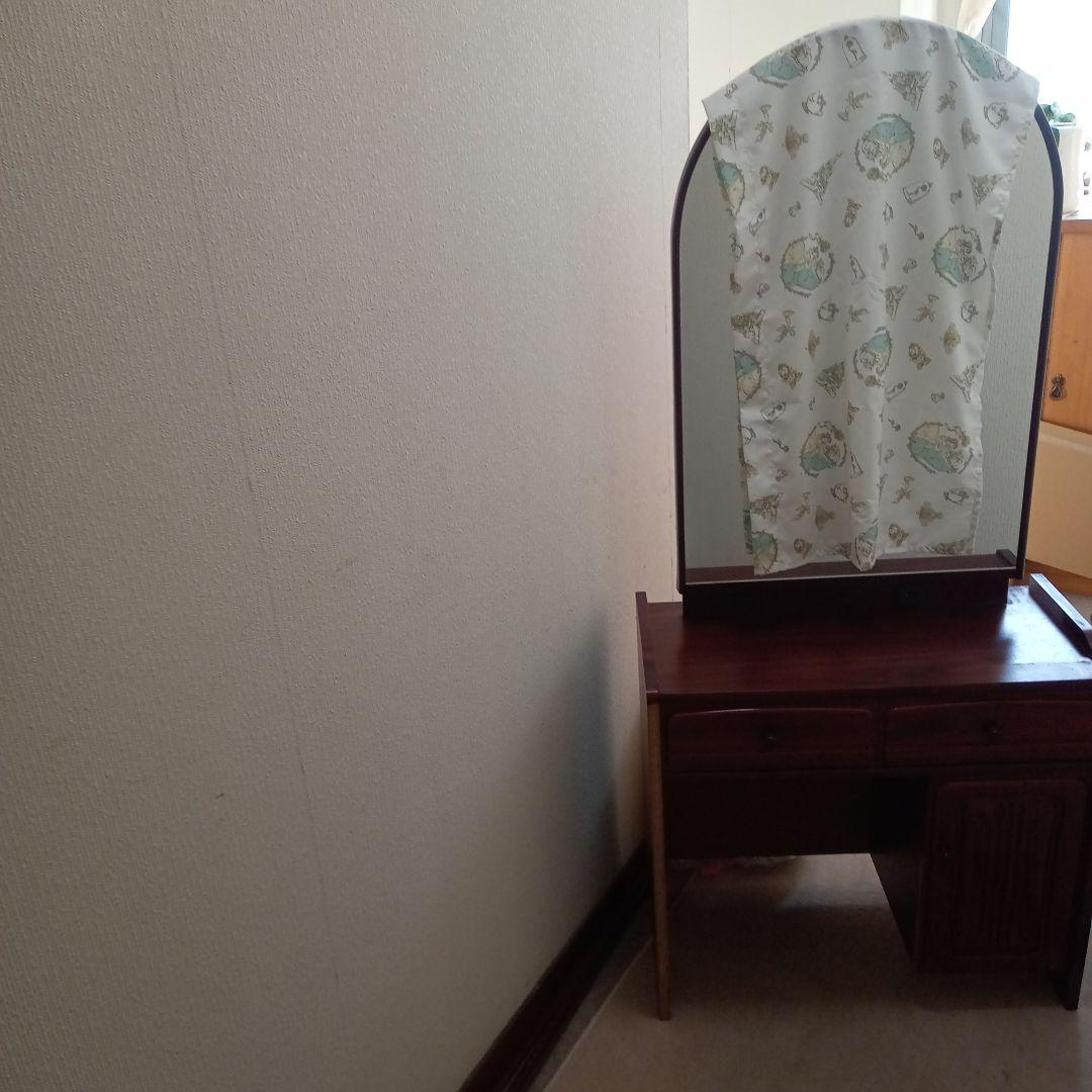 ダークブラウン 木製ドレッサー 鏡台
