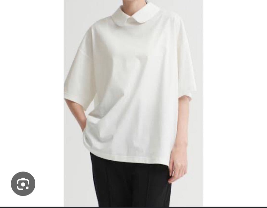 美品　yori ホワイト 襟 カットソー ドロップショルダー