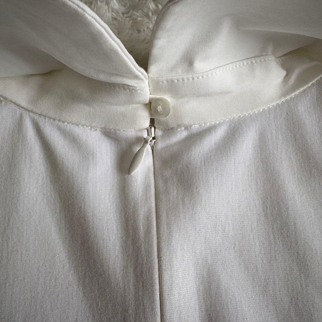 美品　yori ホワイト 襟 カットソー ドロップショルダー