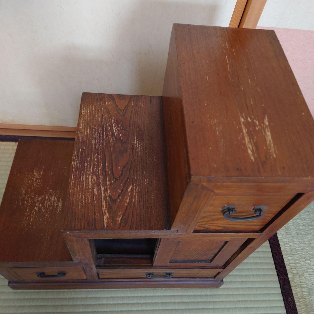 階段箪笥　タンス　アンティーク　骨董　両面誂え